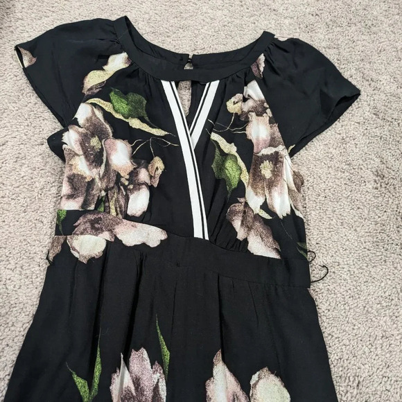 Anthropologie Maeve Bergenia Cropped Wide Leg Jumpsuit Floral Print Women's 2P - Picture 2 of 10